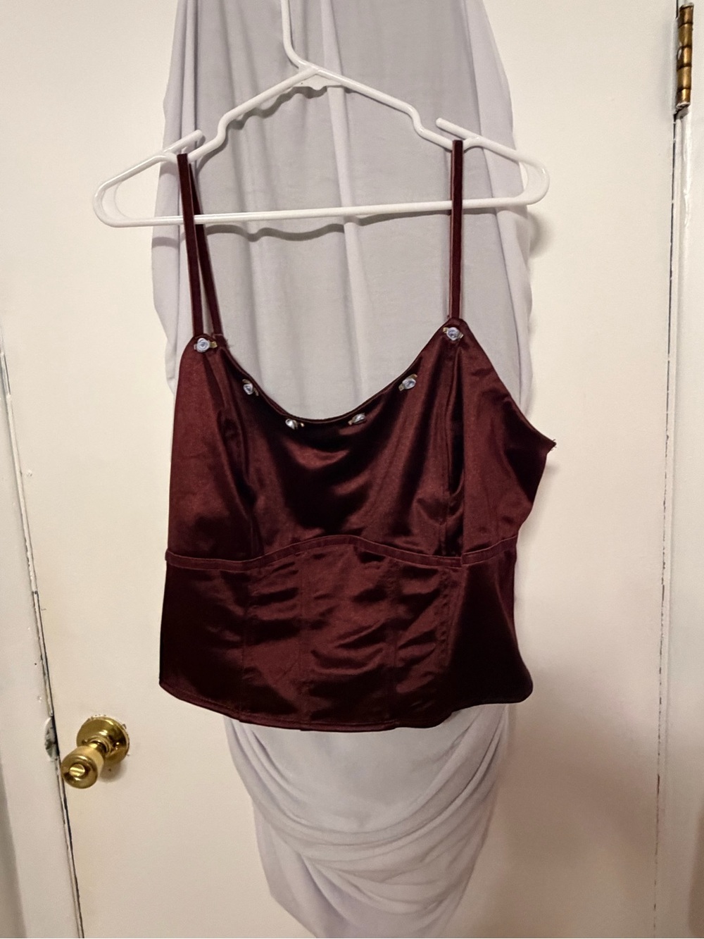 wild fable Satin Cowl Neck Camisole in Deep Brown